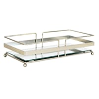 Sotto Satin Nickel Mirrored Rectangular Mirrored Vanity Tray, 6x12