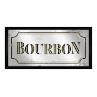 Bourbon Printed On Mirror Wall Sign, 10x20