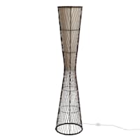Brown Rattan Uplight Floor Lamp, 55"