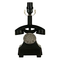Black Mini Lamp with Telephone Base, 12"