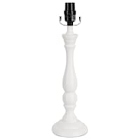 White Metal Accent Medium Table Lamp Base, 17"