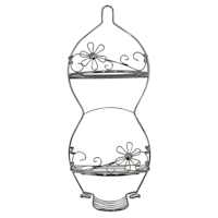 Grey Metal Floral Shower Caddy, 25.8"