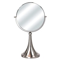 2-Way Silver Metal Vanity Mirror, 15"
