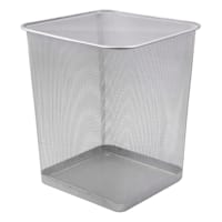 Silver Mesh Wastebasket, 12"