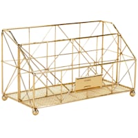 Keira Harvest Gold Wire Desk Organizer