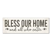 Bless Our Home Textured Canvas Wall Art, 12x36