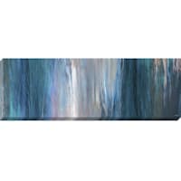 Falling Blue Textured Canvas Wall Art, 12x36