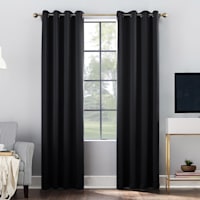 Oslo Black Blackout Grommet Window Panel 84in.