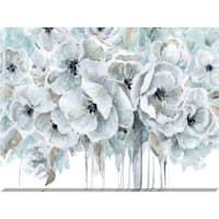 Teal Floral Canvas Wall Art, 30x40