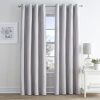 Light Grey Textured Blackout Grommet Curtain Panel, 84"