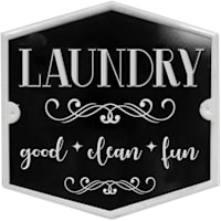 Laundry Metal Wall Art, 12"