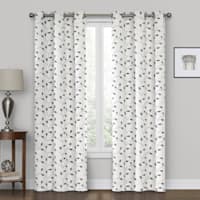 Rockwell White Embroidered Blackout Grommet Curtain Panel, 84"