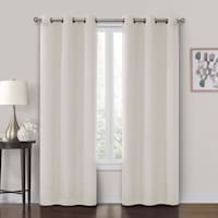 Crosby St. Sullivan Neutral Shrink Yarn Light Filtering Grommet Curtain Panel, 84"