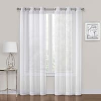 Whittier White Metallic Sheer Grommet Curtain Panel, 84"