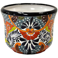 Hand Painted Tazon Multicolor Patterned Ceramic Outdoor Planter, Medium