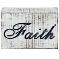 Distressed Faith Block Sign, 5x3