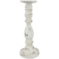 White Pillar Candle Holder, 12"