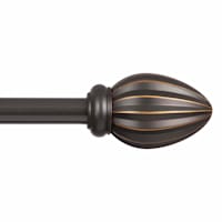 Bailey 5/8" Bronze Oil Decorative Fast Fit Curtain Rod, 66-120"
