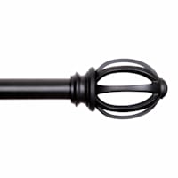 Lilly 5/8" Black Cage Decorative Fast Fit Curtain Rod, 36-66"