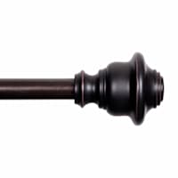 Finn 5/8" Black Fast Fit Decorative Curtain Rod, 36-66"