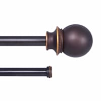 5/8" Bronze Birkin Oil Double Curtain Rods, 66-120"