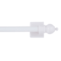 7/16" White Petite Magnetic Curtain Rod, 16-28"