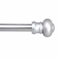 Ashby 7/16" Silver Satin Curtain Rod, 48-84"