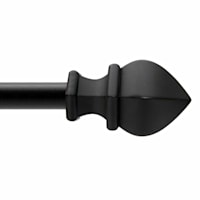 Waverly 3/4" Black Fast Fit Decorative Curtain Rod, 42-120"