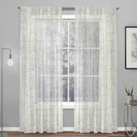 Stardust Silver Rod Pocket Sheer Curtain Panel, 84"