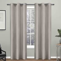 Crossweave Dove Grey Light Filtering Grommet Curtain Panel, 84"