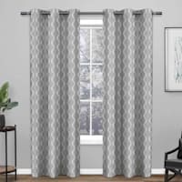 Baroque Dove Grey Light Filtering Grommet Curtain Panel, 84"