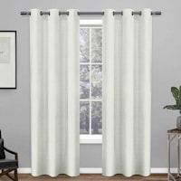 Lennon White Woven Blackout Grommet Curtain Panel, 96"