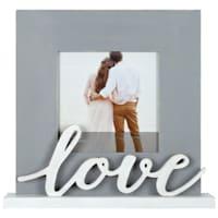 Grey & White Cutout Love Sentiment Standing Picture Frame, 5"