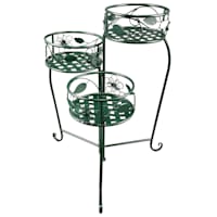 3-Tier Green Metal Planter Stand, 24x18