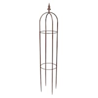 Brown Metal Obelisk Outdoor Trellis, 55.5"