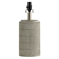 Grey Carved Pillar Small Lamp Base, 14.5"