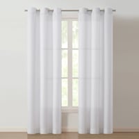 Mayfield White Casual Light Filtering Grommet Curtain Panel, 84"