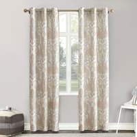 Coral Paisley Damask Light Filtering Grommet Curtain Panel, 84"