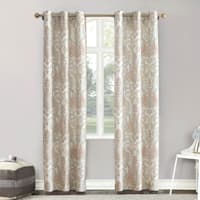 Wallace Coral Paisley Damask Light Filtering Grommet Curtain Panel, 84"