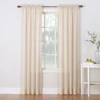 Erica Antique Crushed Rod Pocket Sheer Voile Curtain Panel, 84"