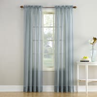 Erica Charcoal Grey Crushed Rod Pocket Sheer Voile Curtain Panel, 84"