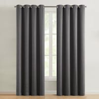 Found & Fable Huntington Steel Crushed Room Darkening Grommet Curtain Panel, 84"