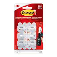 Command Mini White Hooks with White Strips 6-Hooks, 8-Small Strips
