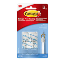 Command Clear Medium Wire Toggle Hook, 2-Hooks, 3-Strips/Pack