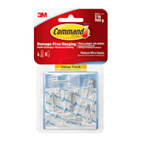 Command Medium Clear Wire Toggle Hook Value Pack 6-Hooks, 8-Strips/Pack