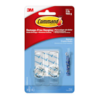 Command Clear Medium Crystal Hook, 2-Hooks, 3-Strips/Pack