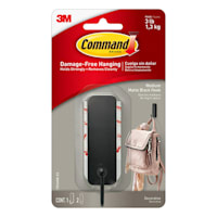Command Medium Matte Black Hook, 1-Hook, 2-Strips