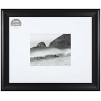 16x20 Matted to 8x10 Scoop Profile with White Mat Wall Frame, Black