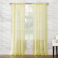 Lyra Yellow Sheer Rod Pocket Curtain Panel, 84"