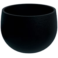 Japi All-Weather Black Lead Round Rustic Outdoor Planter, Medium